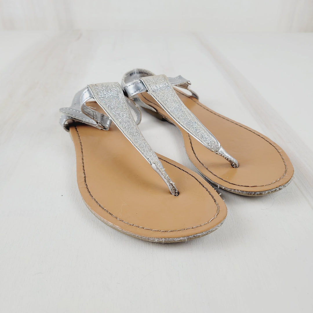 ZOE & ZAC SILVER SANDALS SIZE 1 YOUTH EUC