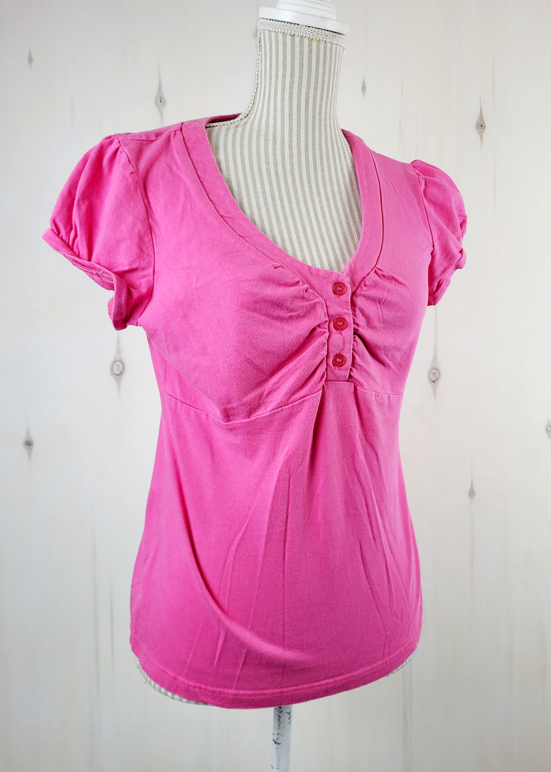 RICKI'S PINK BUTTON TOP LADIES LARGE PRE-LOVED