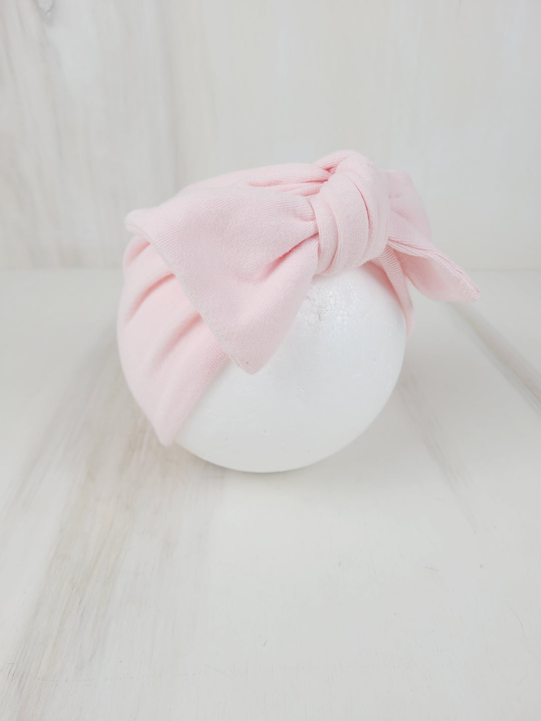 LIGHT PINK HEAD WRAP WITH BOW BABY EUC
