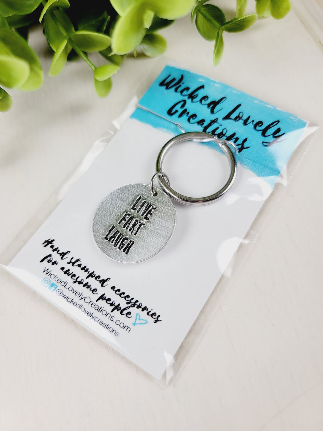 Wicked Lovely Creations, Hand Stamped Keychains