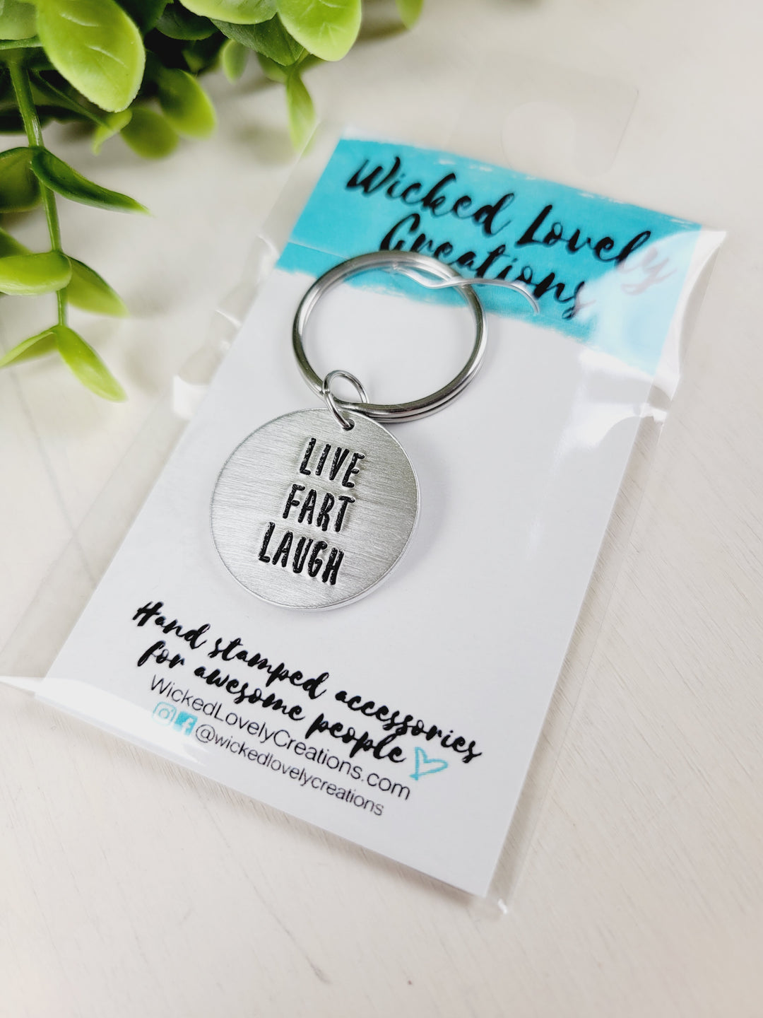 Wicked Lovely Creations, Hand Stamped Keychains