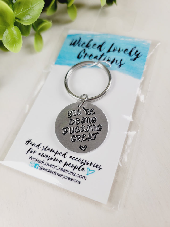 Wicked Lovely Creations, Hand Stamped Keychains