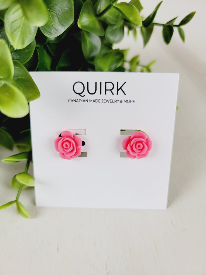 Quirk Handmade Jewelry,  Resin Flower Stud Earrings