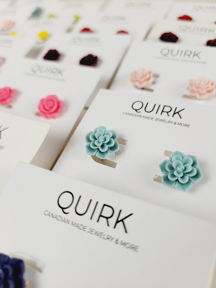 Quirk Handmade Jewelry,  Resin Flower Stud Earrings