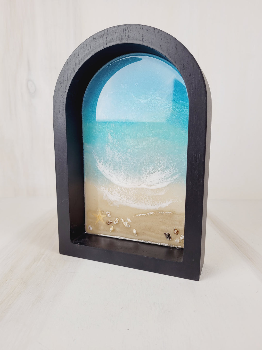 Kristi Scott Art, Black Arch Framed Shoreline Wall Art