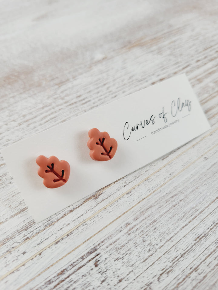 Curves of Clay, Autumn and Halloween Stud Earrings