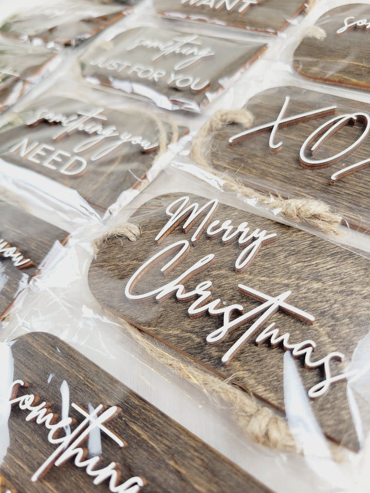 Rough Cut Dezigns, 3D Wooden Holiday Gift Tags
