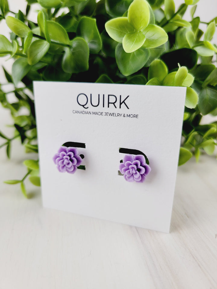 Quirk Handmade Jewelry,  Resin Flower Stud Earrings
