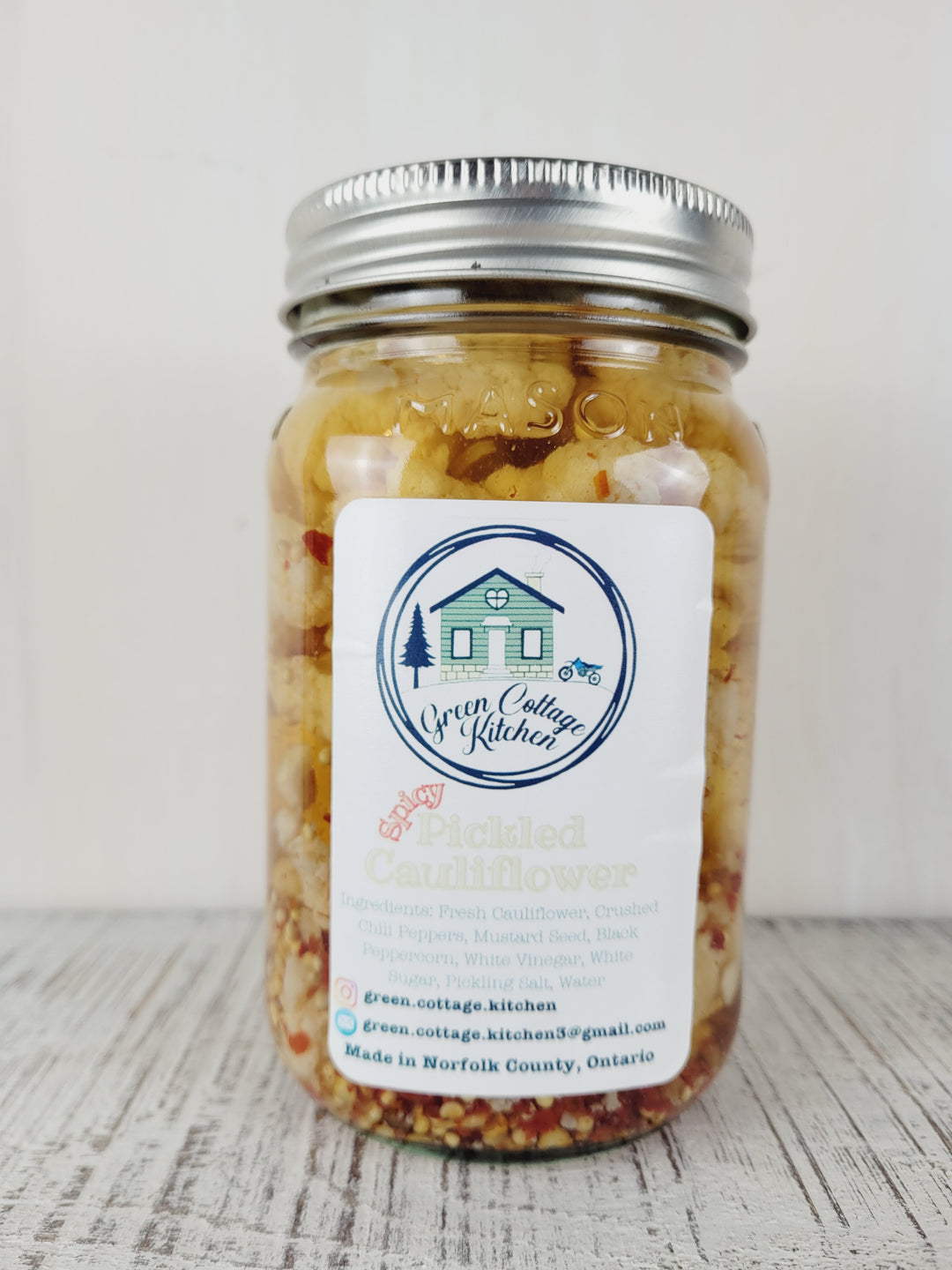Green Cottage Kitchen, Pickled Cauliflower (Regular or Spicy)