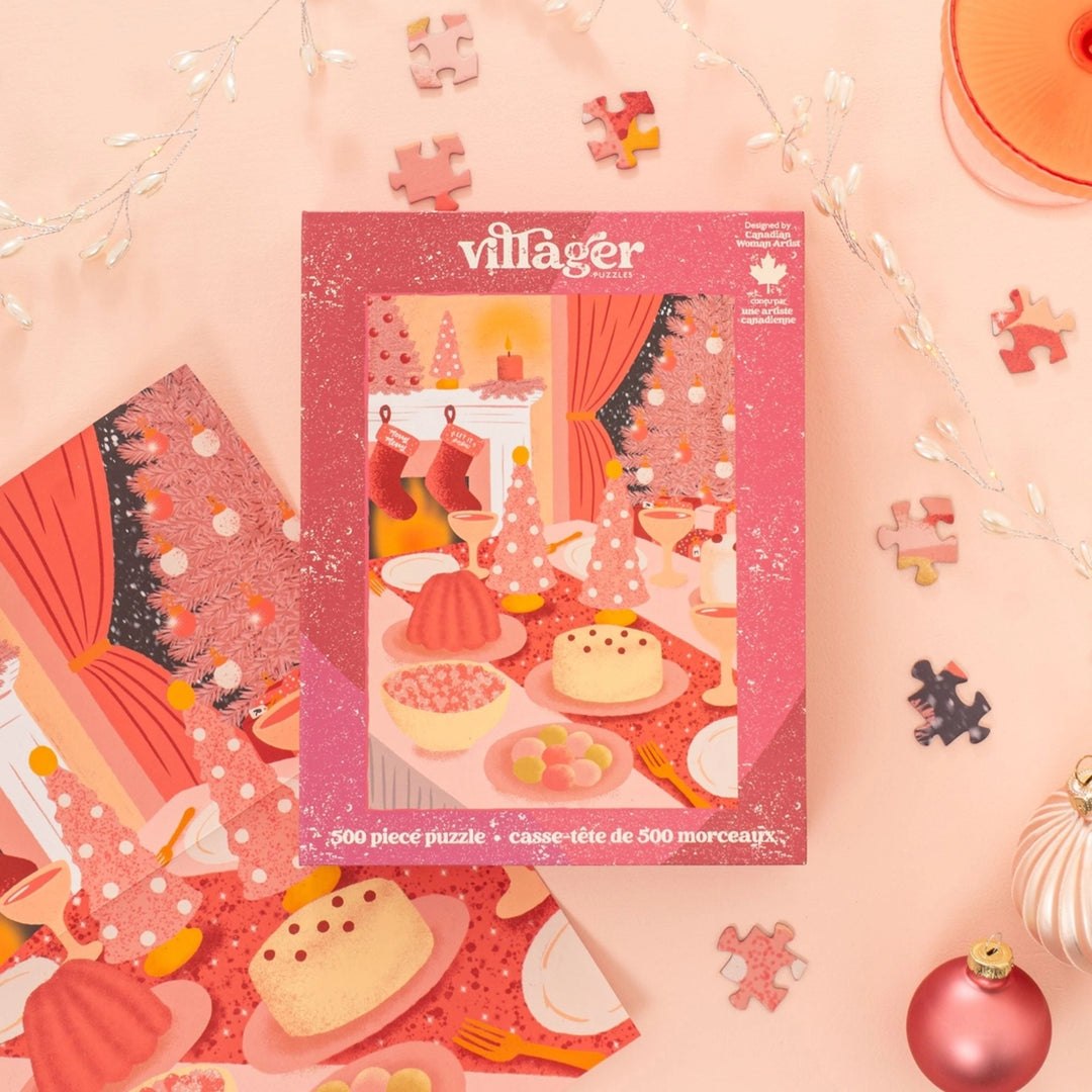 Villager Puzzles, Pink Christmas (500 Piece)