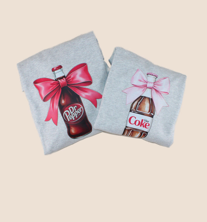 June & Co Designs, Soda Pop Bow Beverage Crewnecks