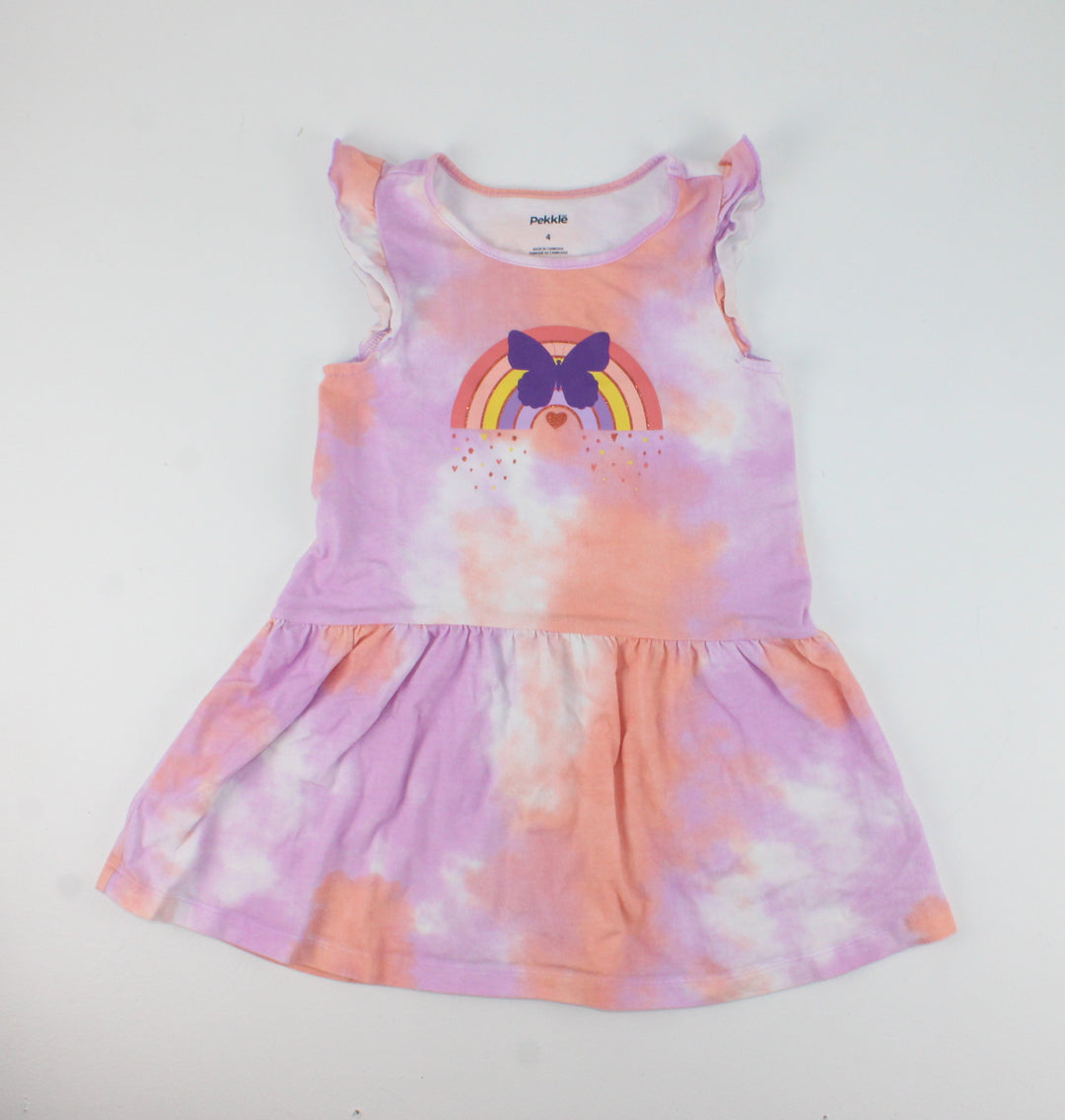 PEKKLE RAINBOW TIE DYE DRESS 5Y VGUC