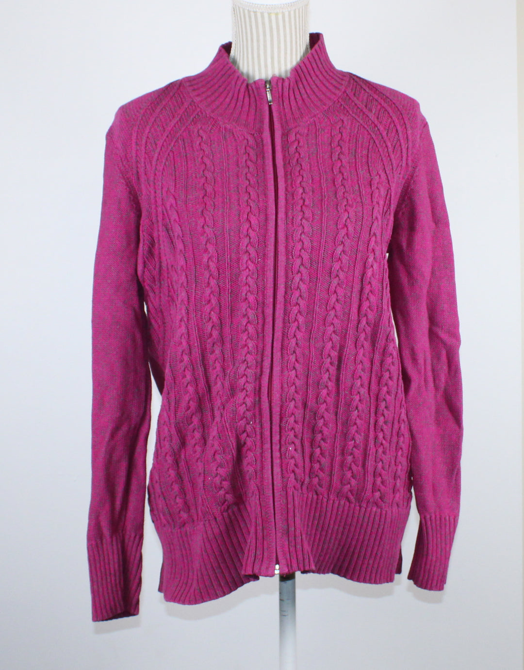 TRIBAL ZIP FUSCHIA SWEATER LADIES LARGE PRE-LOVED