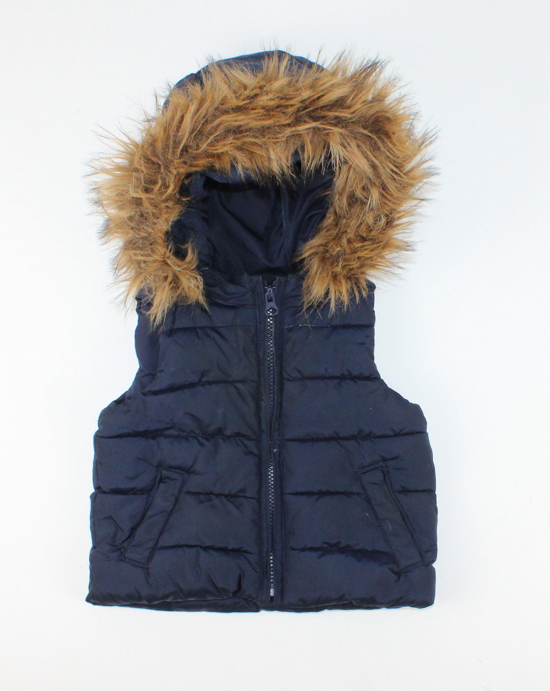 GAP NAVY PUFF VEST 12-18M PRE-LOVED