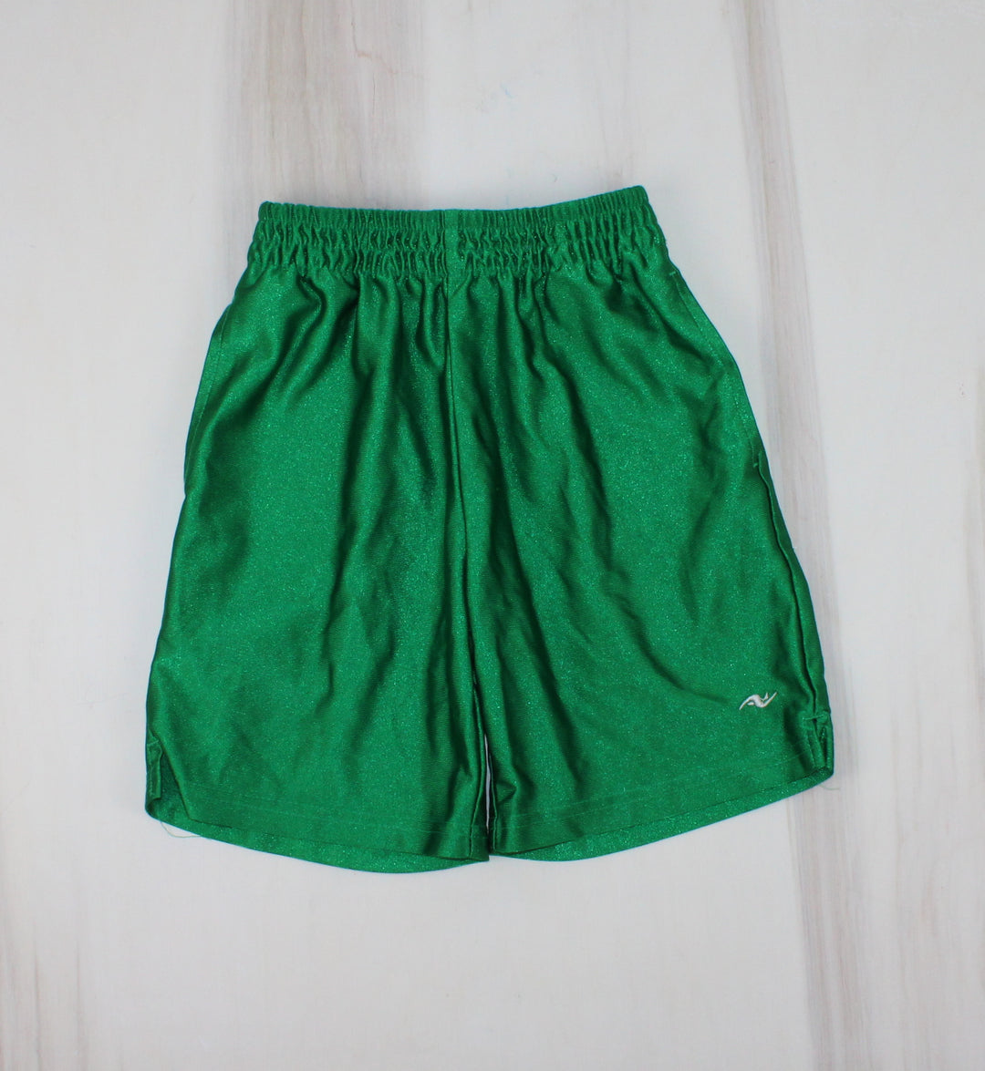 ATHLETIC WORKS GREEN SHORTS 4-5Y VGUC