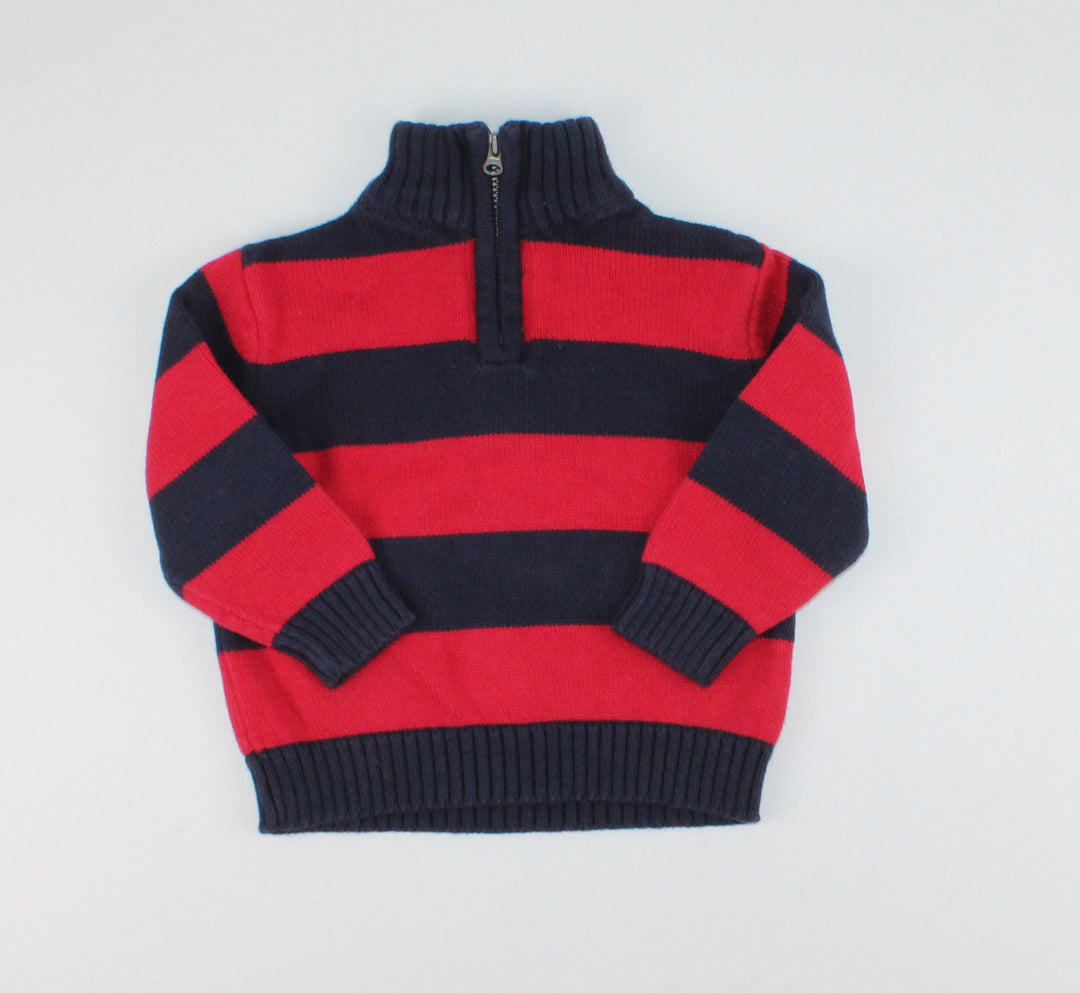OSH KOSH NAVY/RED SWEATER 12M PRE-LOVED