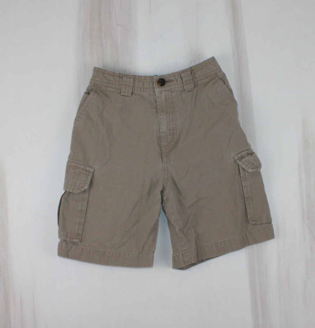 LANDS END TAN CARGO SHORTS 7Y VGUC