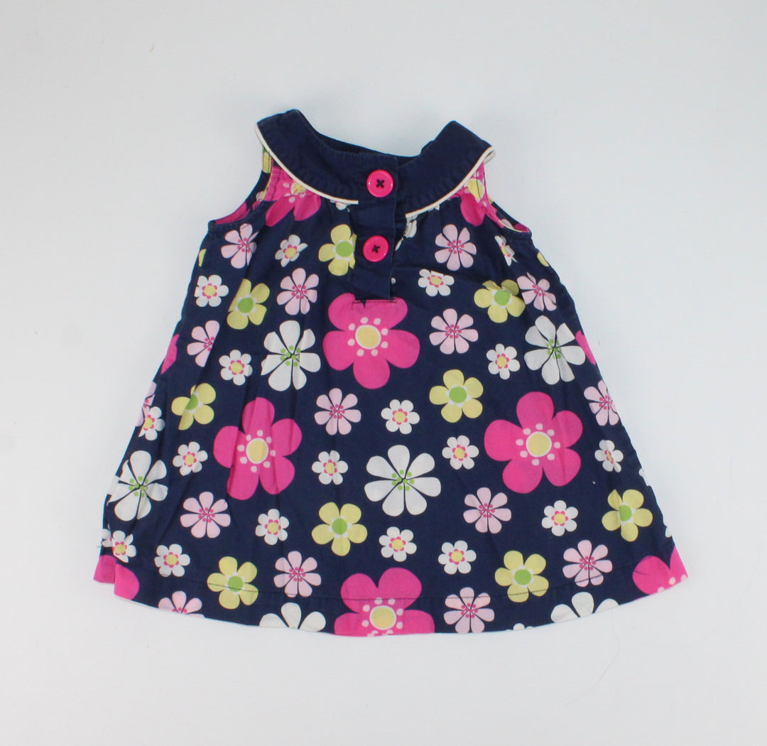 CARTERS NAVY FLORAL DRESS 9M VGUC