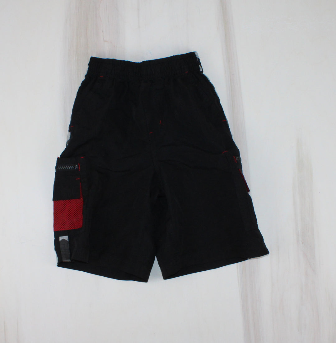 ATHLETIC WORKS BLACK/RED SHORTS 6X EUC