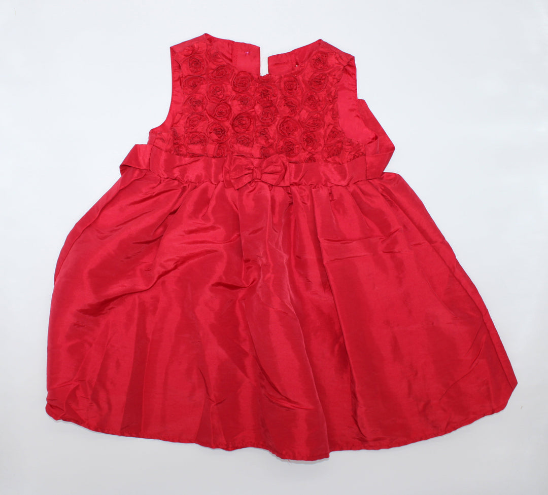 GEORGE RED ROSETTE OCCASION DRESS 4Y EUC