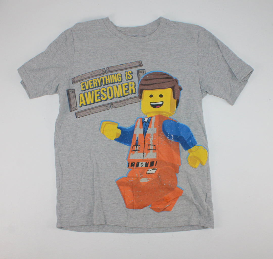 LEGO MOVIE GREY TEE 10/12Y VGUC