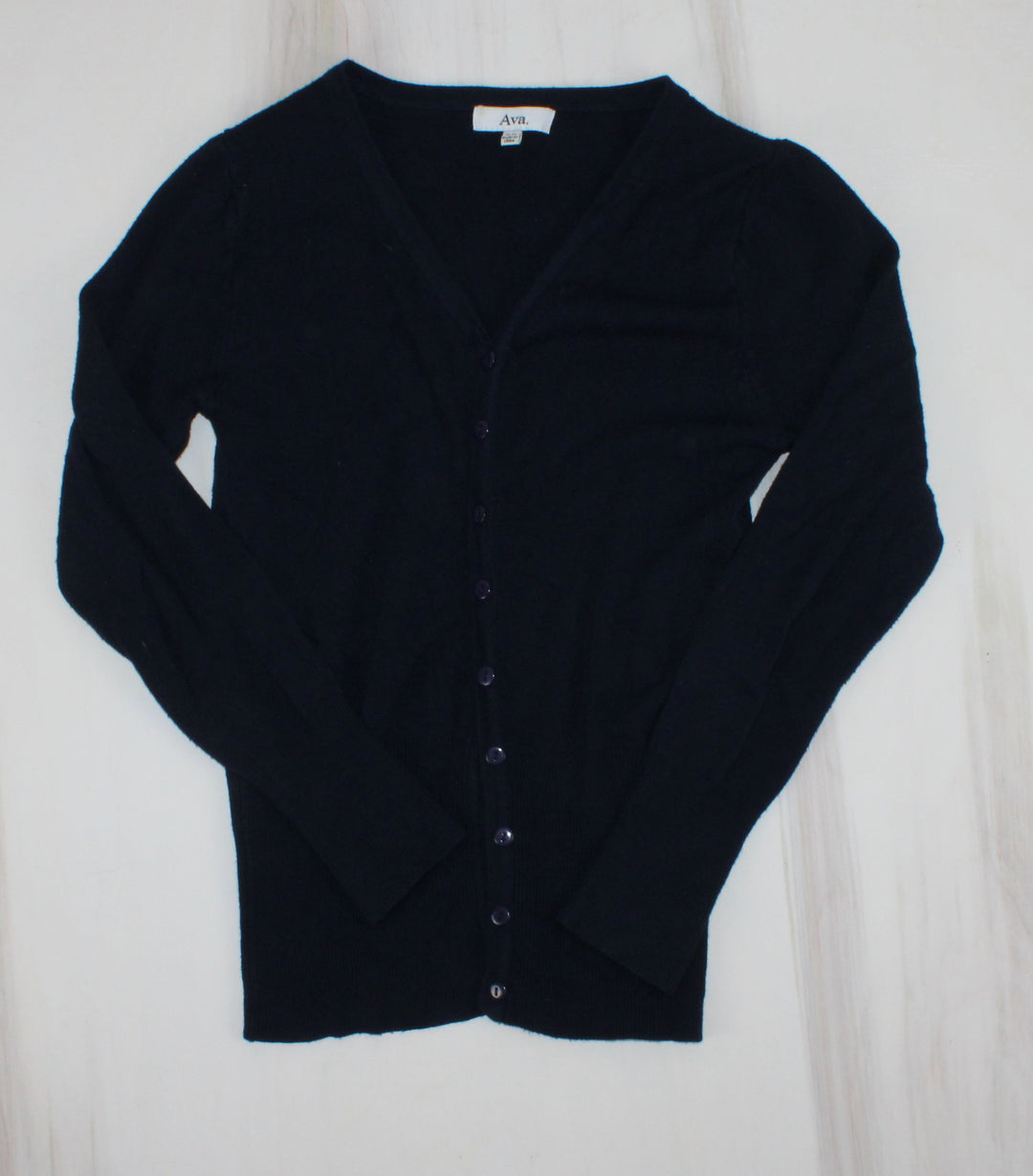 AVA NAVY CARDIGAN LADIES XS EUC