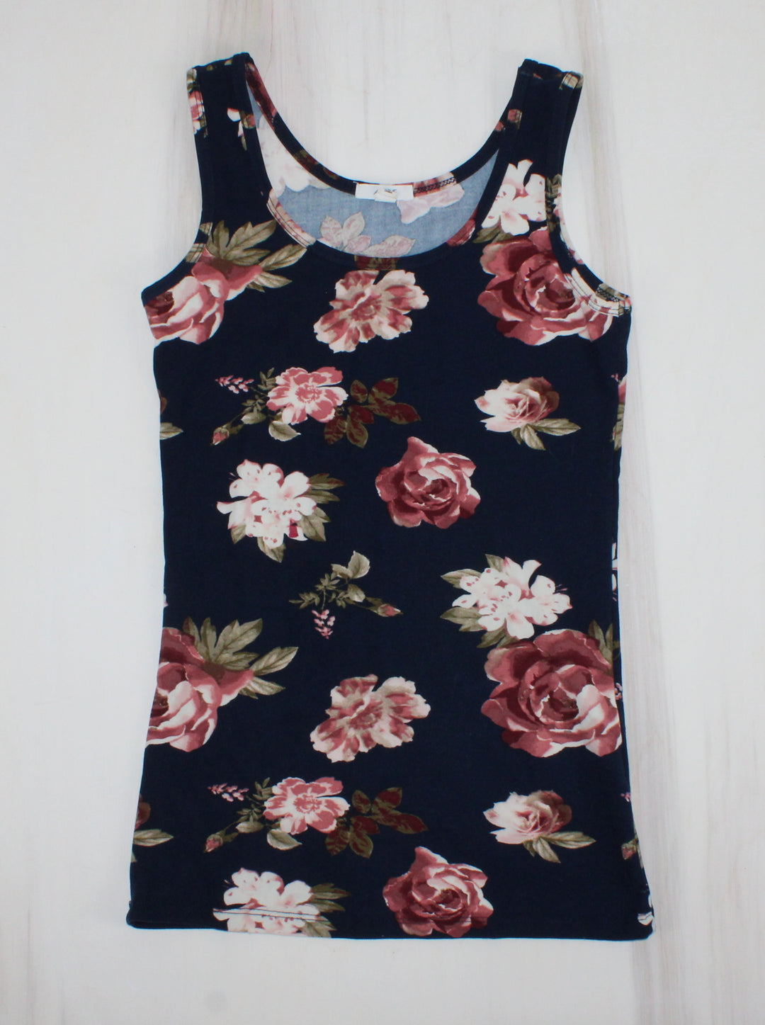 ARDENES FLORAL TANK NAVY LADIES EXTRA SMALL EUC