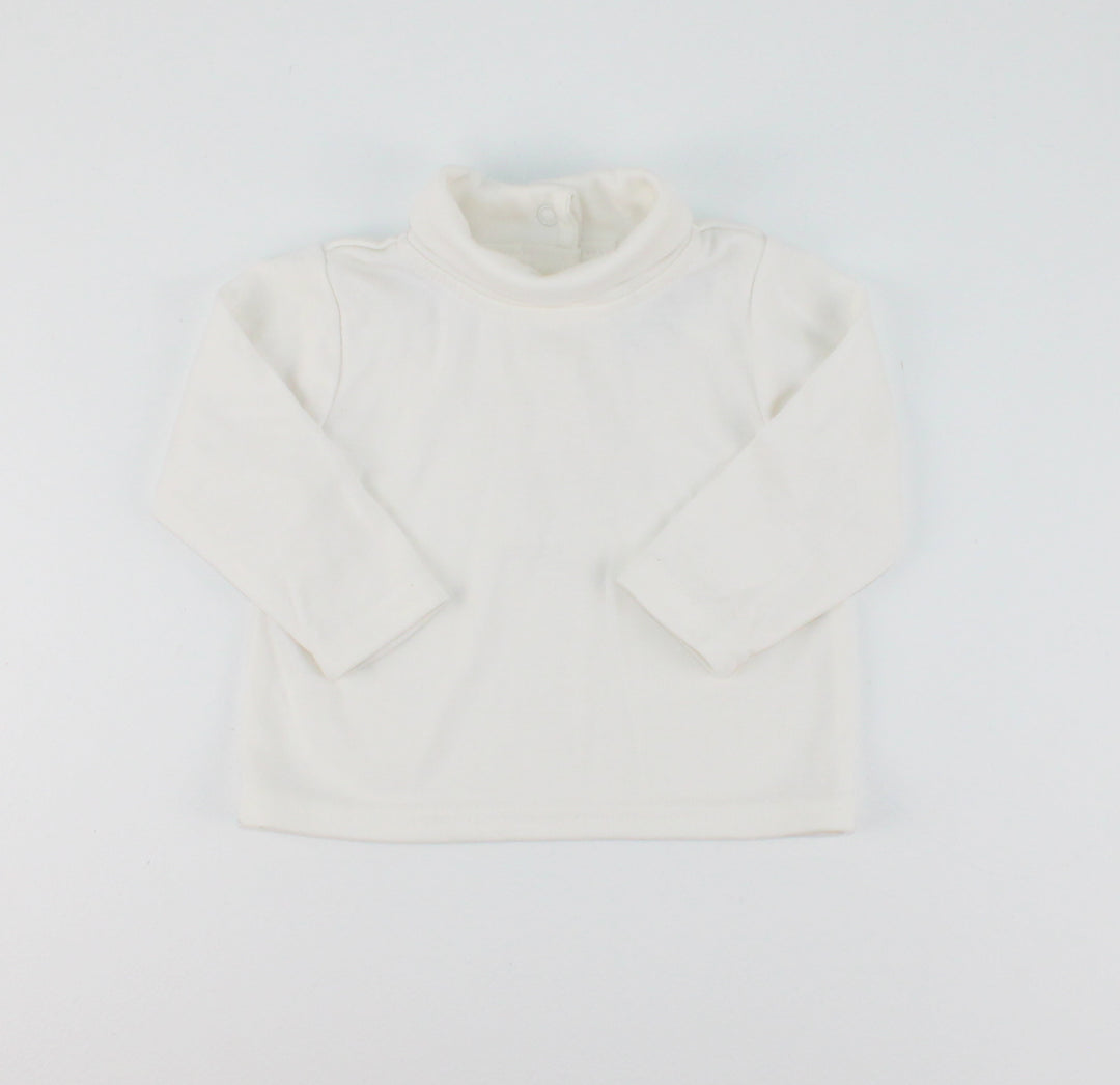 NICOLE MILLER WHITE TURTLENECK TOP 6-9M EUC