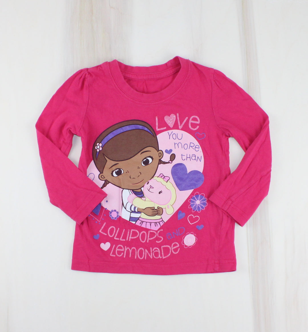 DOC MCSTUFFINS LONG SLEEVE TOP 3Y VGUC