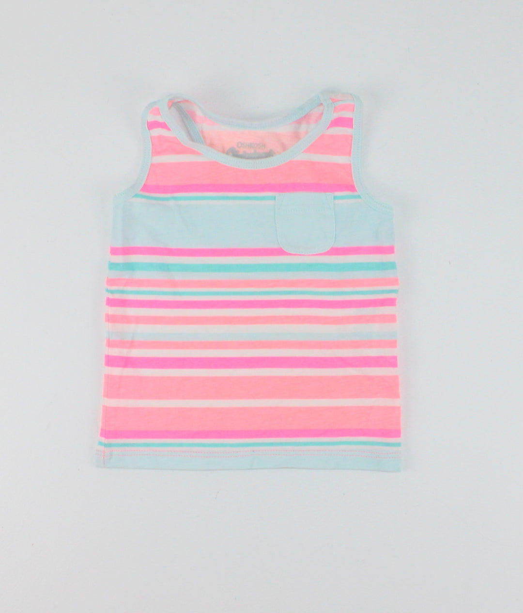 OSH KOSH NEON STRIPED TANK TOP 9M EUC