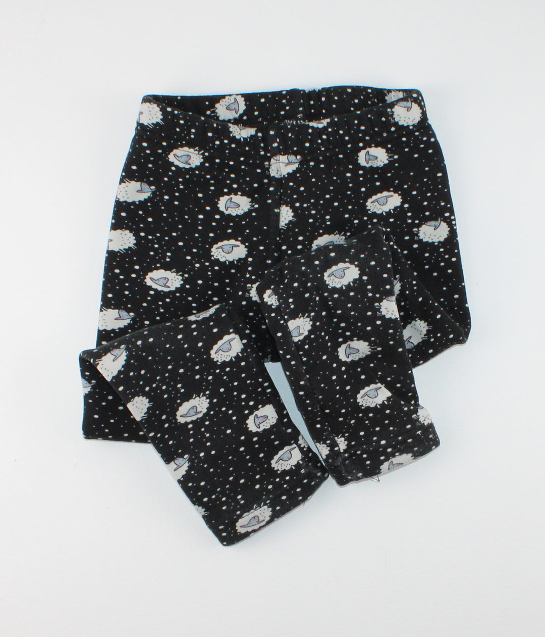COZY THICK FUR LINED SHEEP LEGGINGS 5Y PRE-LOVED