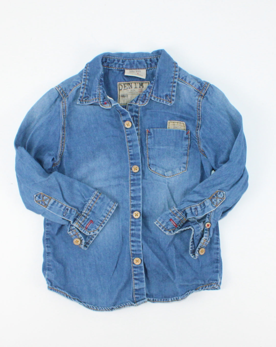 ZARA DENIM TOP 4Y EUC