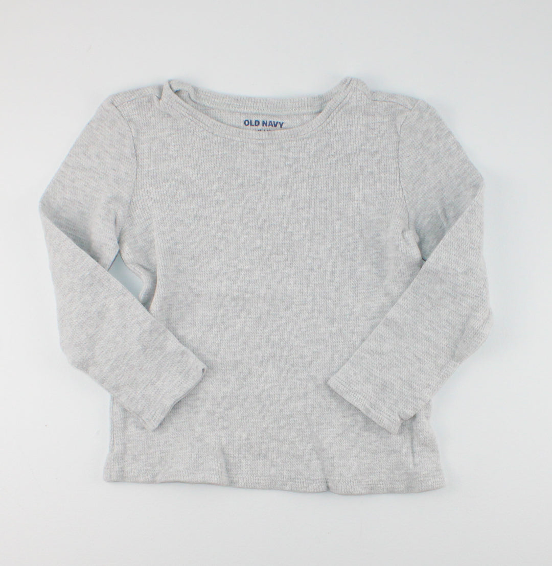 OLD NAVY GREY WAFFLE TOP 4Y PRE-LOVED