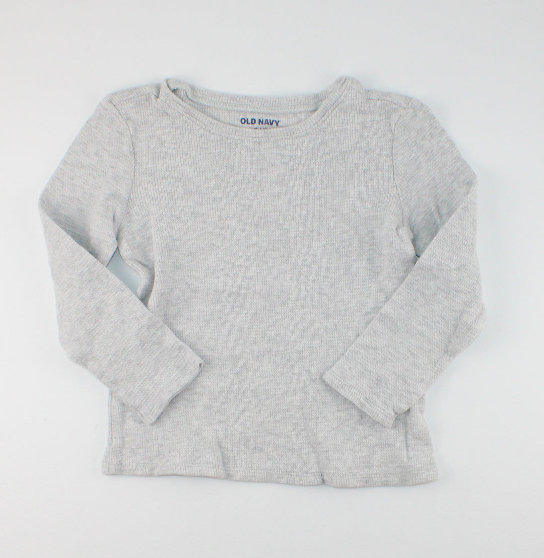 OLD NAVY GREY WAFFLE TOP 4Y EUC