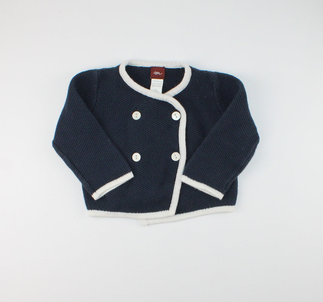 TEA NAVY SWEATER 3-6M EUC