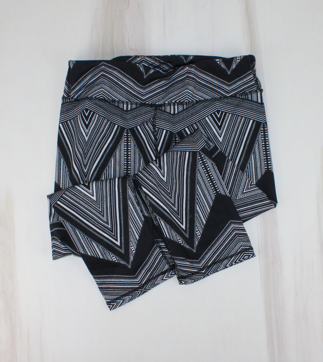 PURE & SIMPLE LEGGINGS BLACK/WHITE DESIGN LADIES LARGE EUC