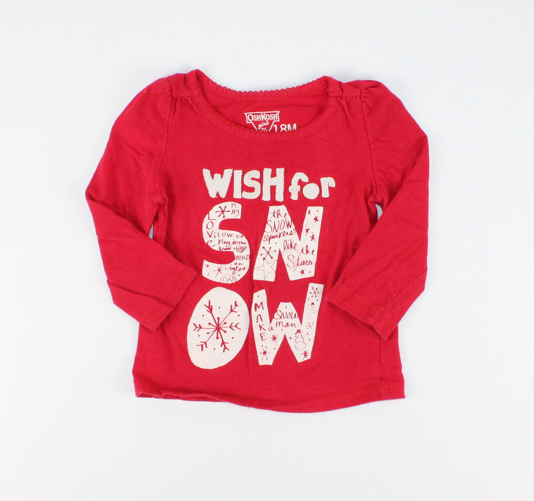 OSH KOSH SNOW LONG SLEEVE TOP 18M VGUC