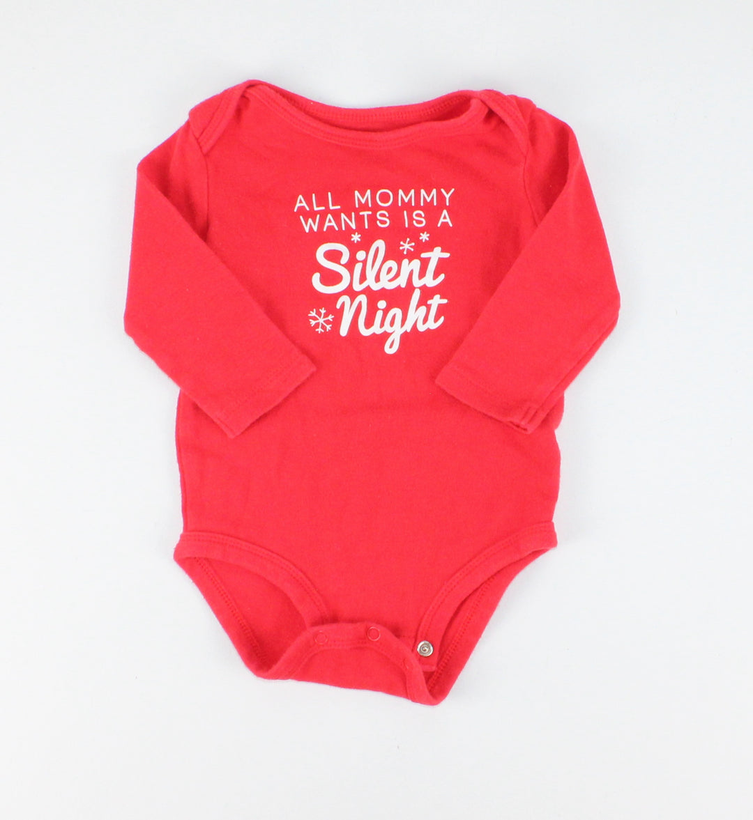 CARTERS ALL MOMMY WANTS IS A SILENT NIGHT ONESIE 9M EUC