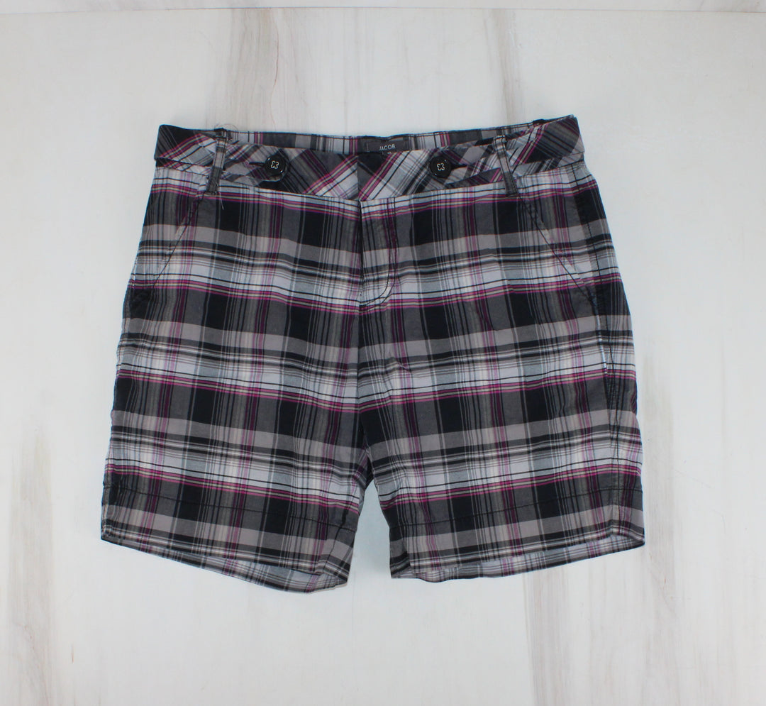 JACOB BLACK AND PURPLE PLAID SHORTS LADIES SIZE 10 PRE-LOVED