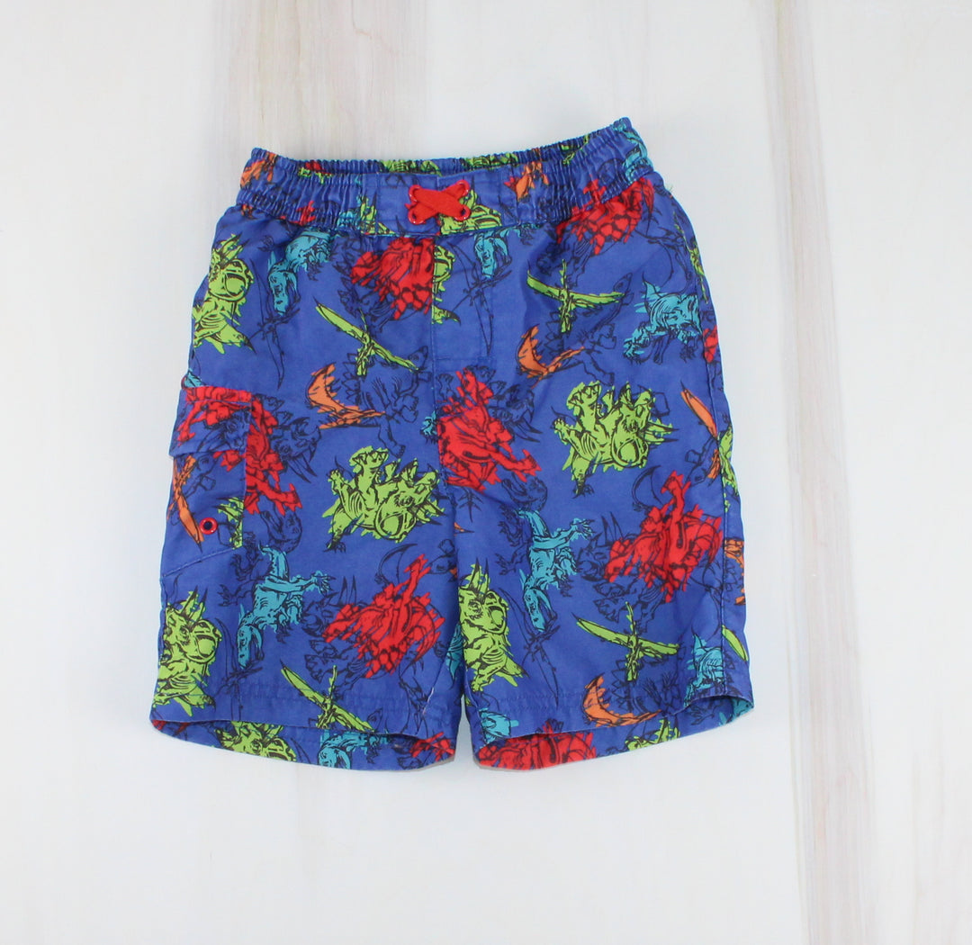 GEORGE DINOSAUR SWIM SHORTS BLUE 24M PRE-LOVED