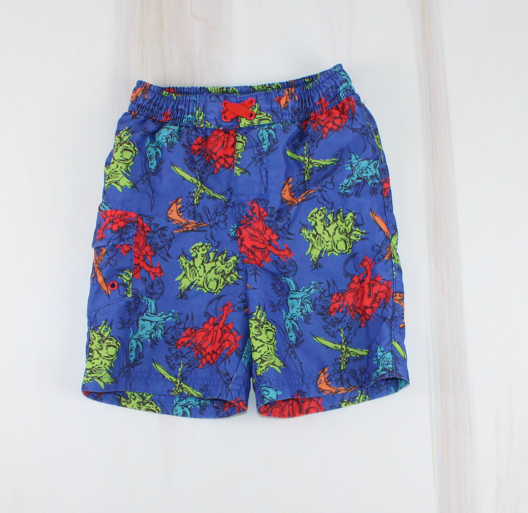 GEORGE DINOSAUR SWIM SHORTS BLUE 24M EUC