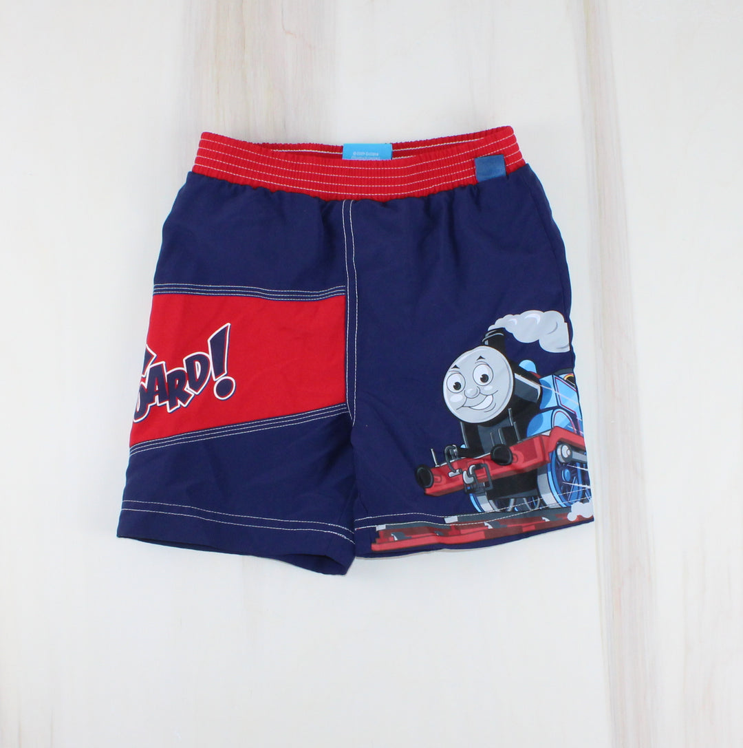 THOMAS THE TRAIN SWIM SHORTS BLUE 24M EUC