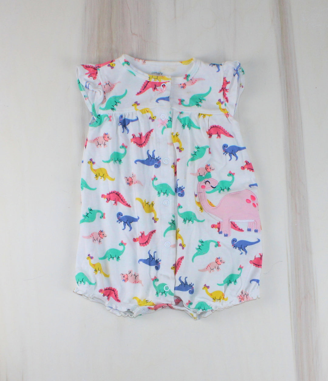 CARTERS DINO ROMPER 9M EUC