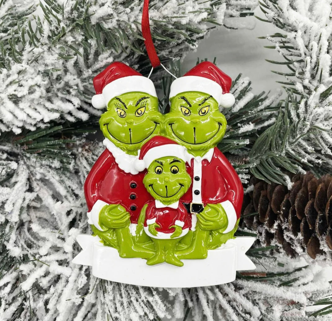Lindsay's Creations, Ceramic Personalized Ornaments - Grinch