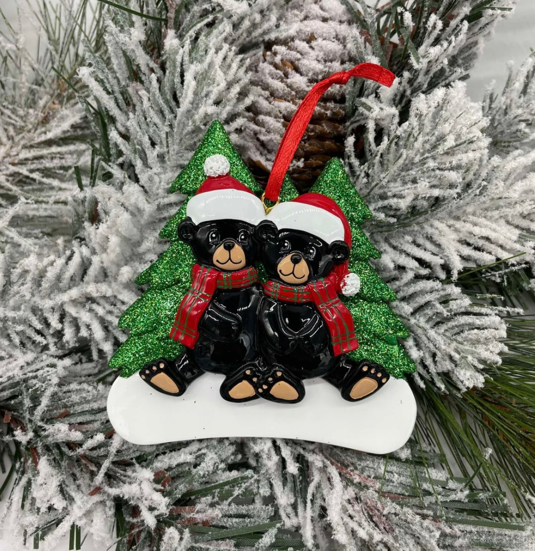 Lindsay's Creations, Ceramic Personalized Ornaments - Black Bears
