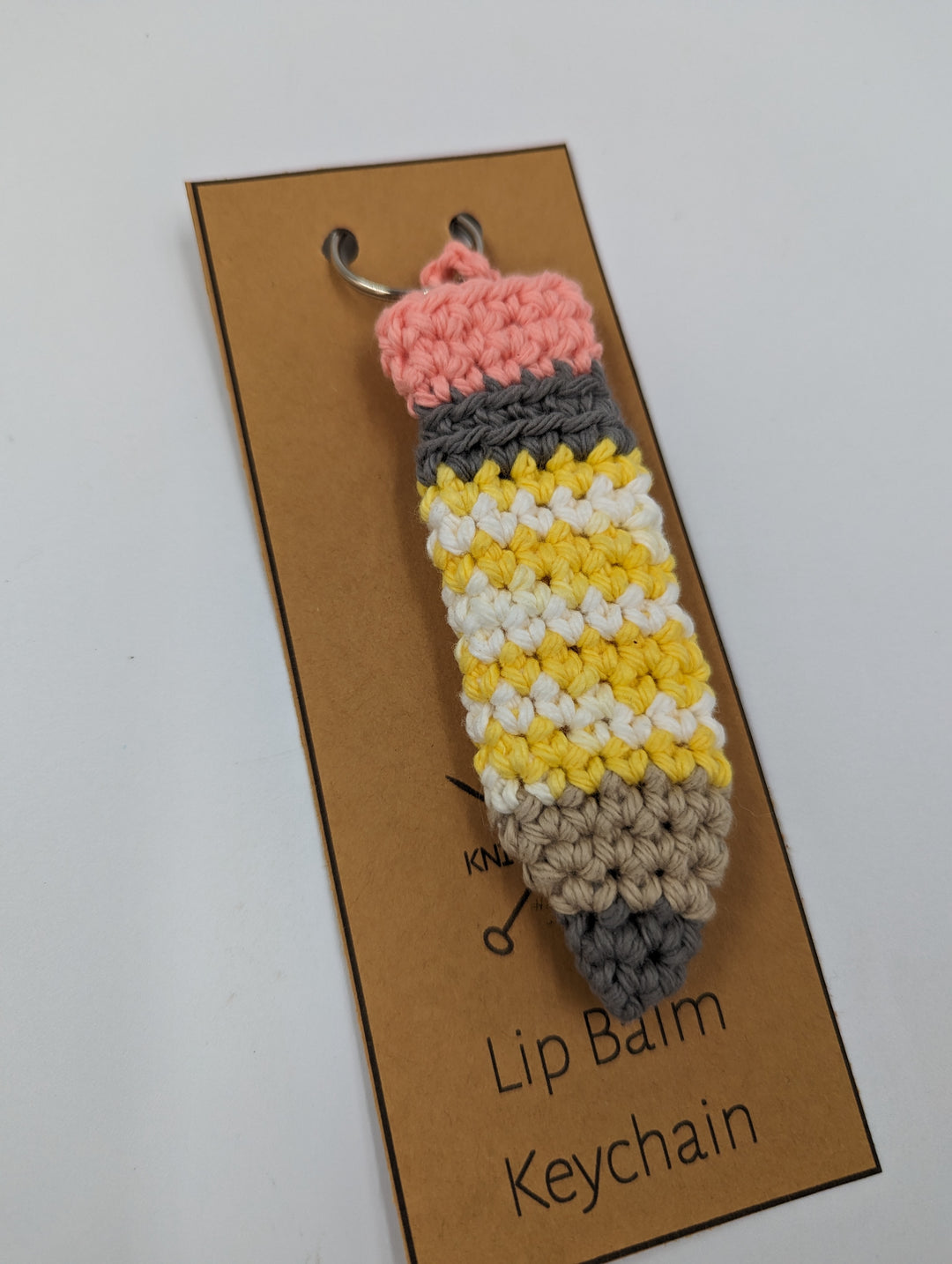 Knit Owl, Lip Balm Holder Pencil Crochet Keychains