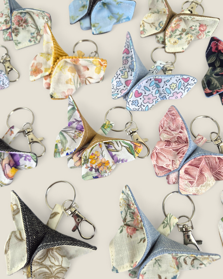 Izzyrai Handmade, Fabric Butterfly Keychains