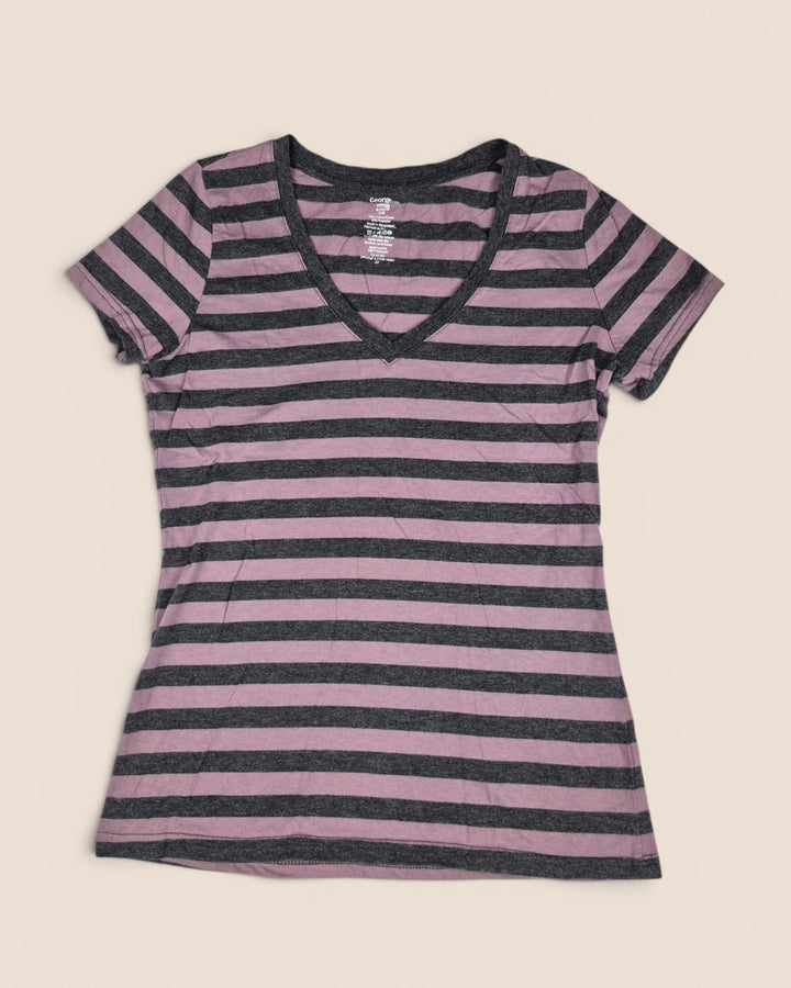 Pre-Loved George Purple Striped T Shirt Ladies Large | Betty’s Marketplace