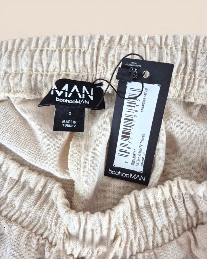 Pre-Loved Boohooman Tan Linen Pants Mens Small | Betty’s Marketplace