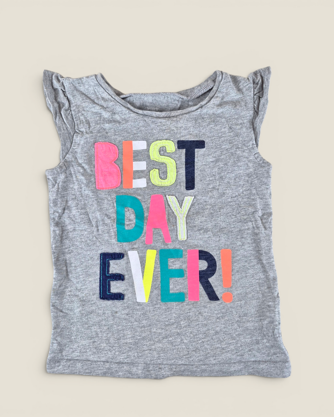 Pre-Loved Carter's Grey "Best Day Ever" Top Girls 4Y | Betty’s Marketplace